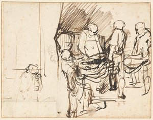 死刑執行人のスケッチ上の墓 作： Rembrandt van Rijn